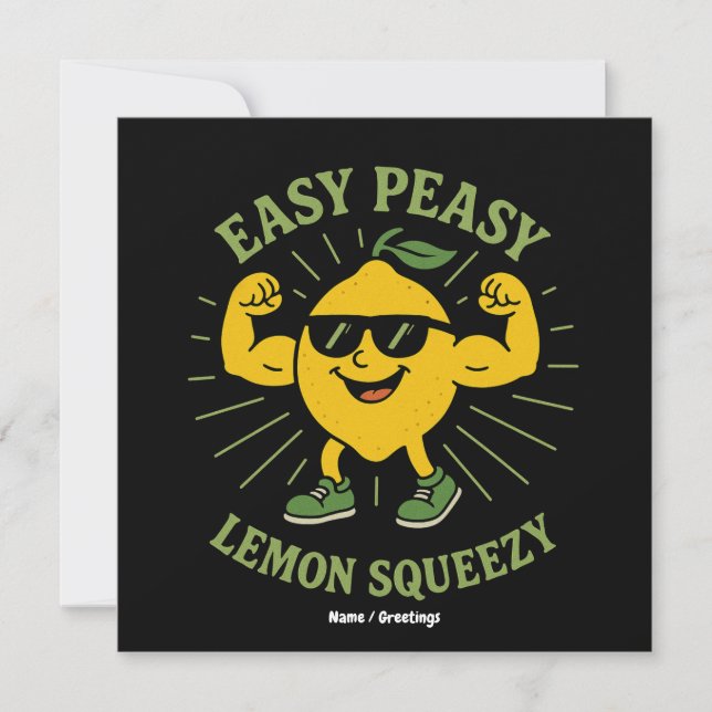 Invitation Easy Peasy Lemon Squeezy Cadeau - Funny Bonjour ét (Devant)