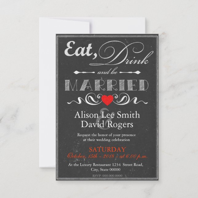 Invitation Eat, Drink and voit Married (Devant)