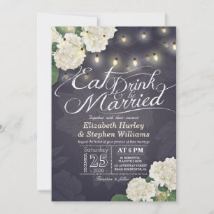 Invitation EAT Drink & Be Married Flower String Mariage