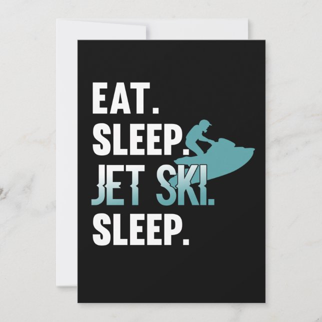 Invitation Eat Sleep Jet Ski Ski Skier Sports nautiques (Devant)