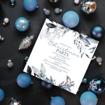 Eau bleue aquarelle d'hiver | Fête de Noël