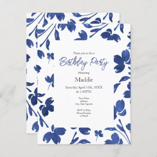 Invitation Eau d'Indigo - tiges de fleurs