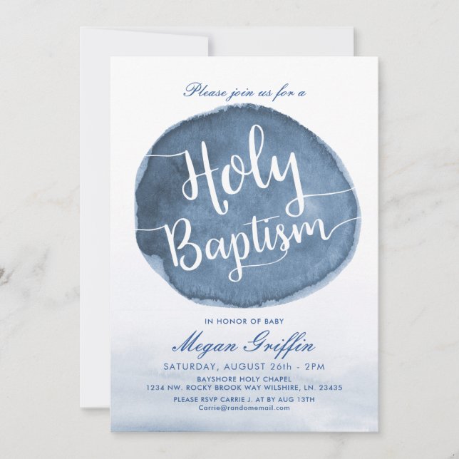 Invitation Eau du lac | Custom Holy Baptism (Devant)