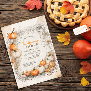 Invitation Eau Rustique Citrouille Foliting Thanksgiving