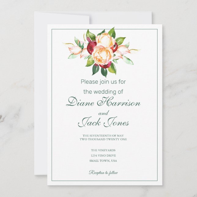 Invitation Eaux roses et Berry (Devant)