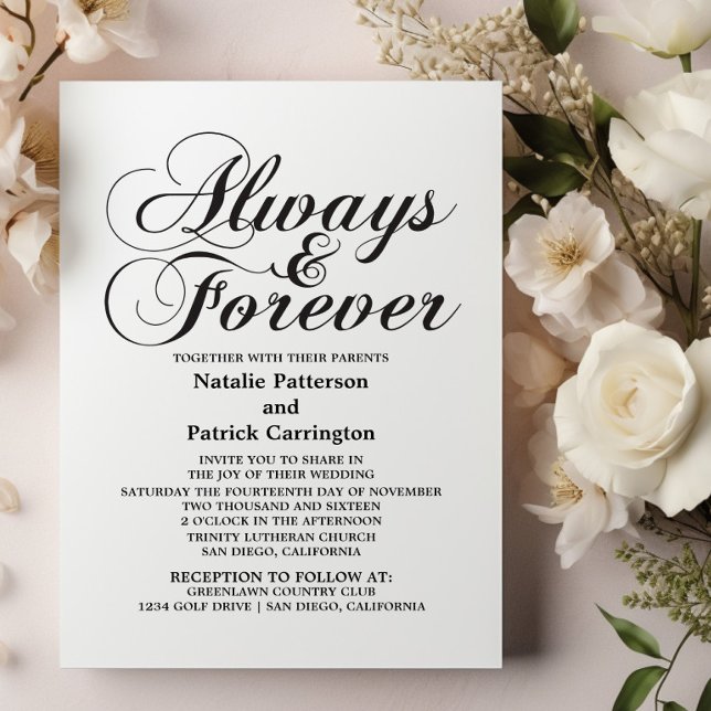 Invitation Ebony Always & Forever Wedding (Ebony Always and Forever Wedding Invitation)