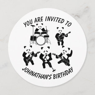 Invitation Écart de panda Band Cute Anniversaire de enfant