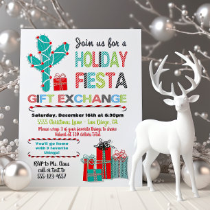 Invitation Échange cadeau de Noël Fiesta mexicaine
