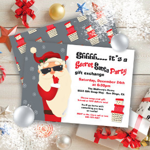 Invitation Échange cadeau secret Père Noël Party