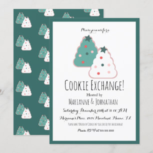 Invitation Échange de biscuits Arbre de Noël Cookies Vacances