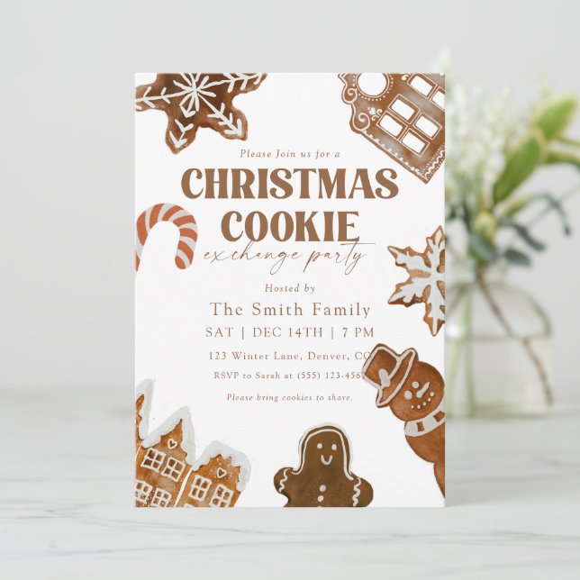 Invitation Échange de biscuits de Noël (Debout devant)