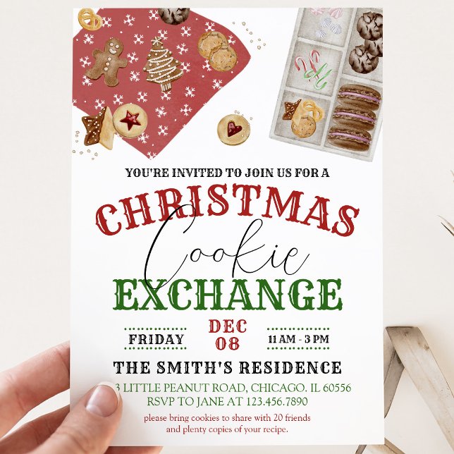 Invitation Échange de biscuits de Noël (Créateur téléchargé)