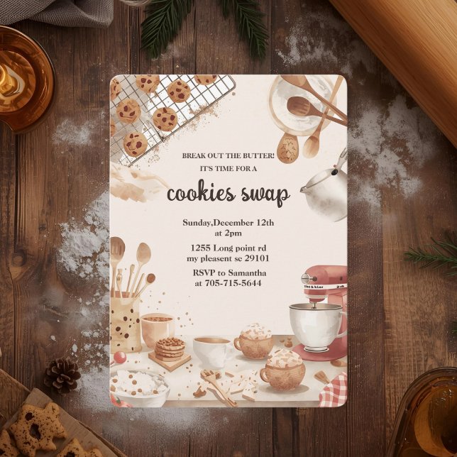 Invitation « Échange de biscuits de Noël neutres » (Créateur téléchargé)