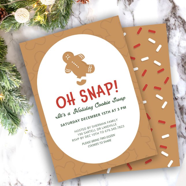 Invitation Échange de biscuits de Noël "Oh Snap !" (Créateur téléchargé)