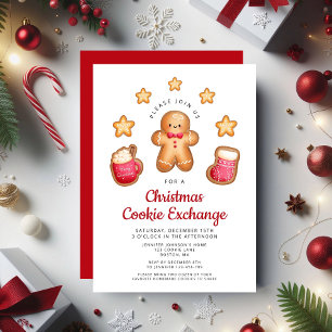 Invitation Échange de biscuits de Noël Petit bonhomme en pain