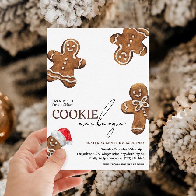 Invitation Échange de biscuits de Noël pour enfants mignons  (Créateur téléchargé)
