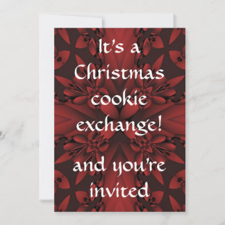 Invitation Échange de biscuits de Noël rouge et noir