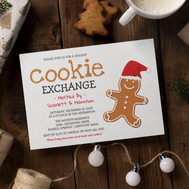 Invitation Échange de biscuits de vacances pour enfants | Noë (Créateur téléchargé)