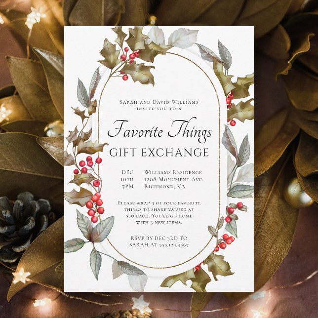Invitation Échange de Cadeaux de Fleurs Élégantes de Choses P (Créateur téléchargé)