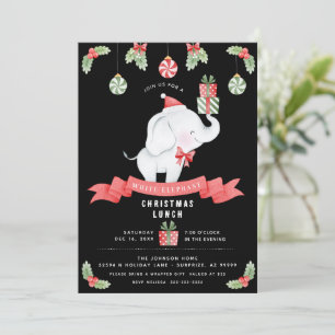 Invitation Échange de cadeaux de Noël déjeuner Éléphant Blanc