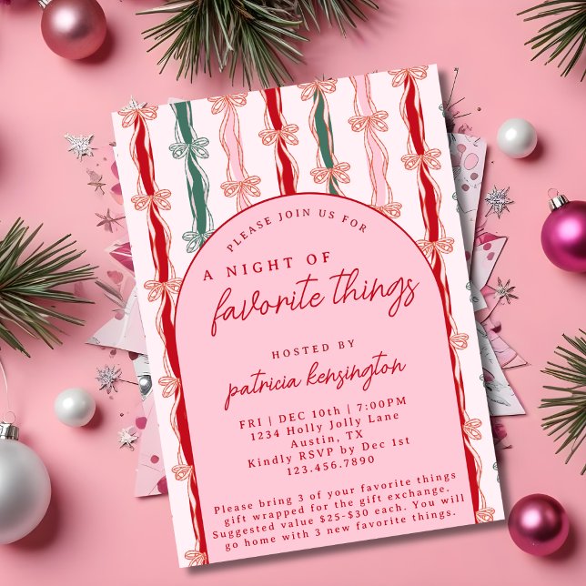 Invitation Échange de cadeaux de Noël des choses préférées ro (Créateur téléchargé)