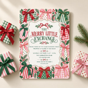 Invitation Échange de cadeaux de Noël Faveurs Échange