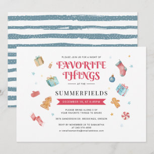 Invitation Échange de cadeaux de Noël moderne Fête de vacance