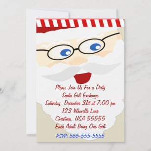 Invitation Échange de cadeaux de Noël Père Noël