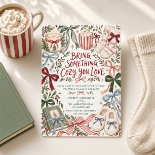 Invitation Échange de cadeaux de Noël préférés Cozy