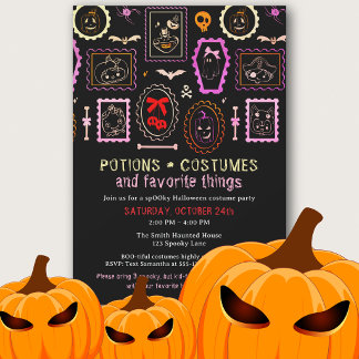 Invitation Échange de cadeaux d'Halloween pour enfants avec t