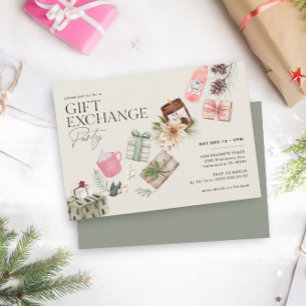Invitation Échange de cadeaux Friends Green Holiday Party
