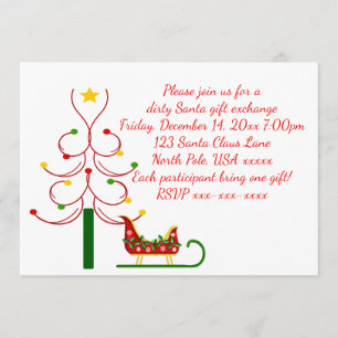 Invitation Échange de cadeaux pour Noël à Père Noël