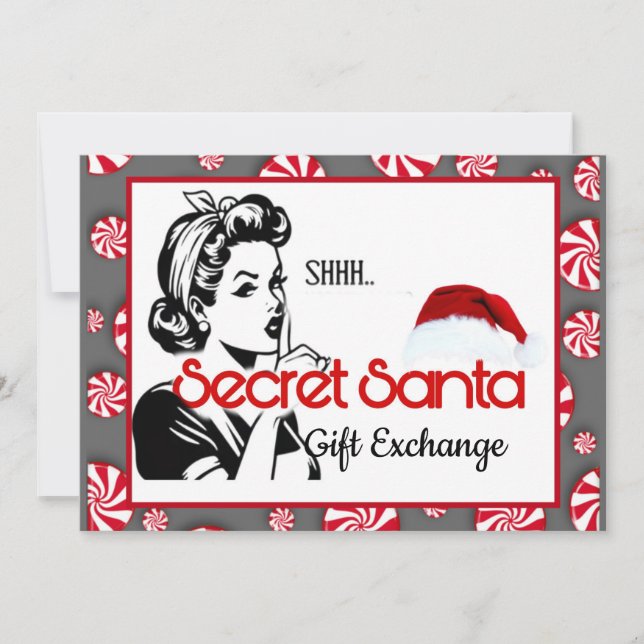 Invitation Échange de cadeaux Secret Santa (Devant)