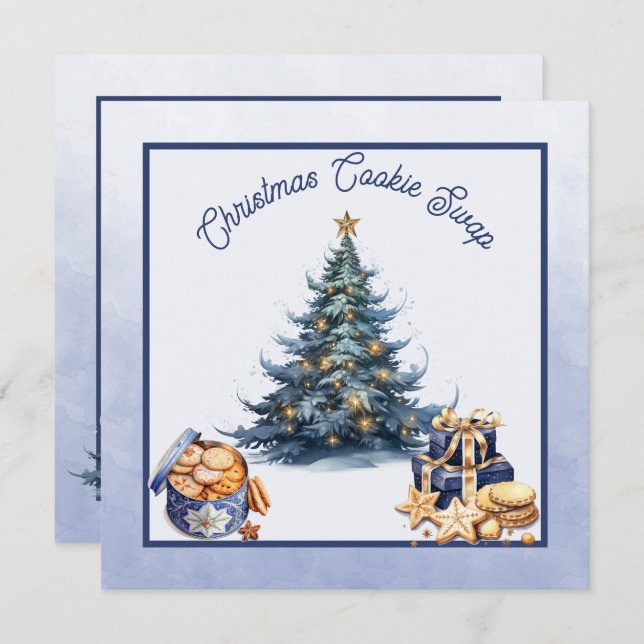 Invitation Échange de cookies de Noël (Devant / Derrière)