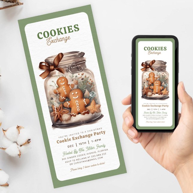 Invitation échange de cookies fête de Noël (Créateur téléchargé)