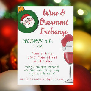 Invitation Échange de décorations Vin un peu échange beaucoup