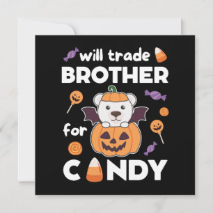 Invitation Échange de frère ours polaire Halloween contre des
