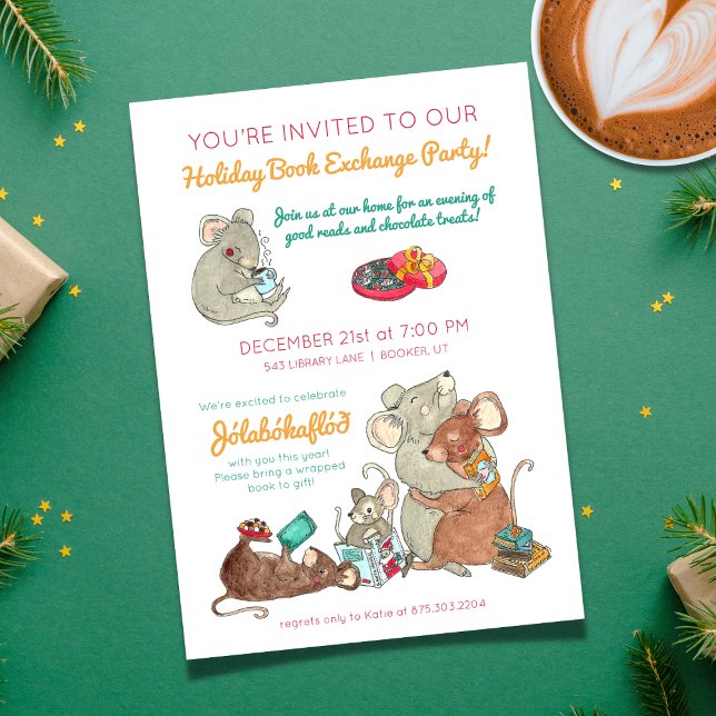Invitation Échange de livres de Noël Jolabokaflod (Créateur téléchargé)