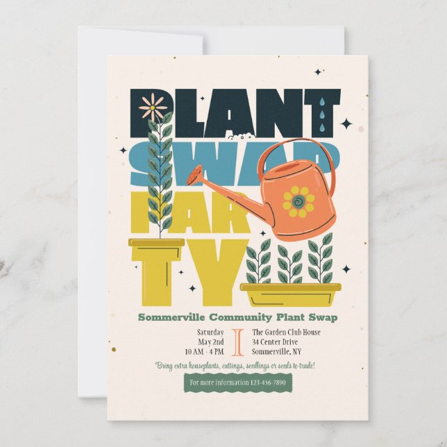 Invitation Échange de plantes (Devant)