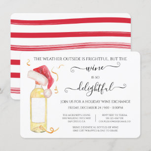 Invitation Échange de vin amusant Fête de Noël Invita
