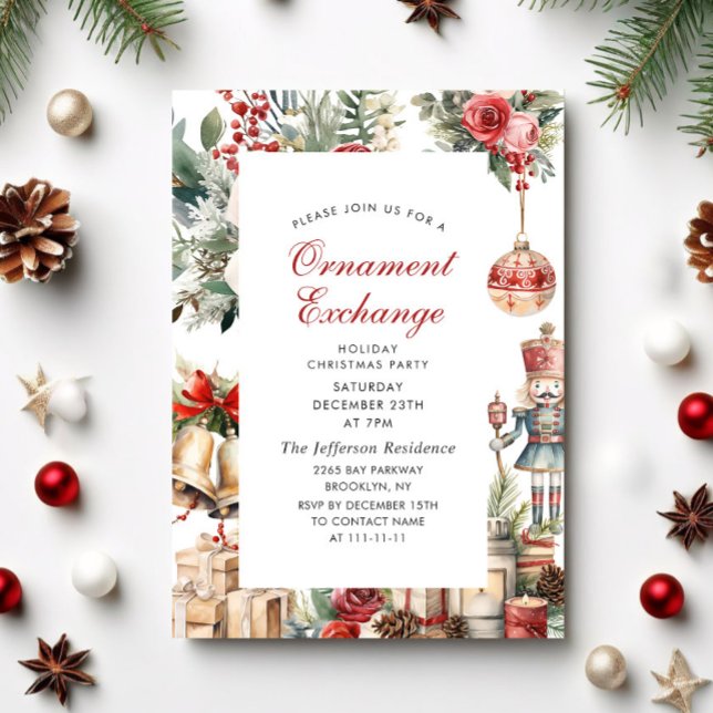 Invitation Échange d'ornements Fête de Noël (Créateur téléchargé)