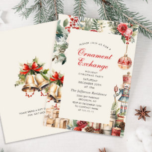 Invitation Échange d'ornements Fête de Noël