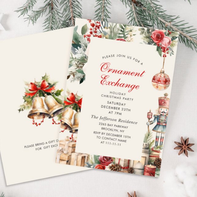 Invitation Échange d'ornements Fête de Noël (Créateur téléchargé)