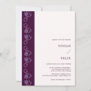 Invitation Échantillon Mariage floral Paisley Two Color Line