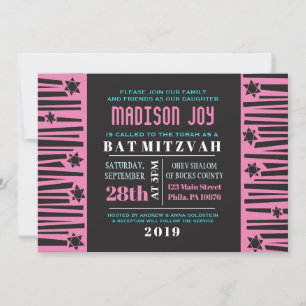 Invitation ÉCHELLE à l'invitation du Bat mitzvah du bar STARS