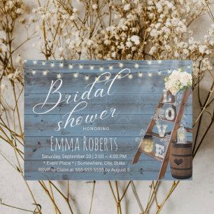 Invitation Échelle d'amour rustique Fête des mariées en bois 