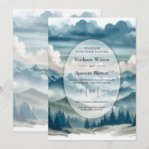 Invitation Échos à travers les pins brumeux Mariage