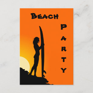 Invitation Échouez les invitations, le surfer, l'orange et le