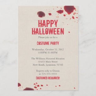 Invitation Éclaboussure   Halloween de sang