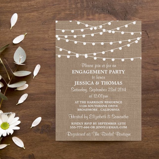 Invitation Éclairage À Chaîne Sur La Partie D'Engagement Russ (Créateur téléchargé)